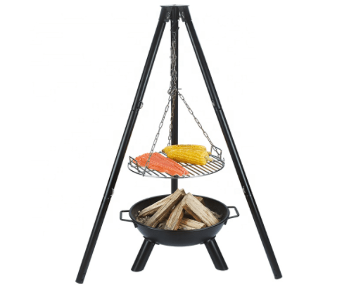 CUE WAY Camping Outdoor Charcoal Tripod Grilling Set