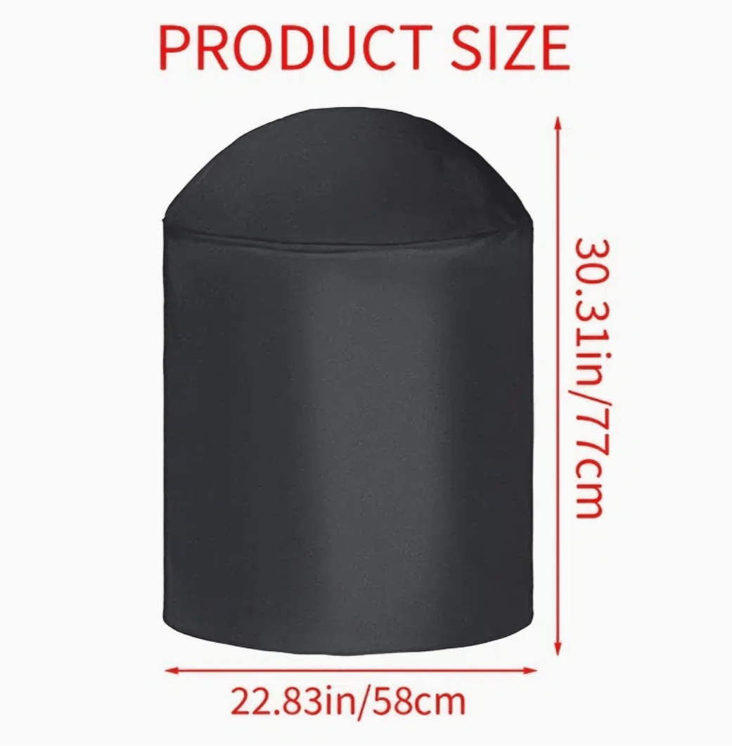 CUE WAY Grilling Accessory CUE WAY Grill Cover for Somker and Kettle Grill 14 inch, Heavy Duty Waterproof Outdoor Round Smoker Cover, Fade and UV Resistant Small BBQ Grill Cover